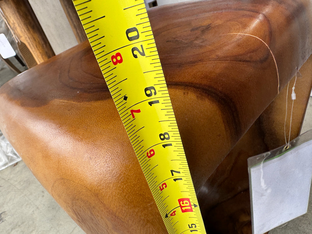 Carved Solid Wood Open Cube Side Table