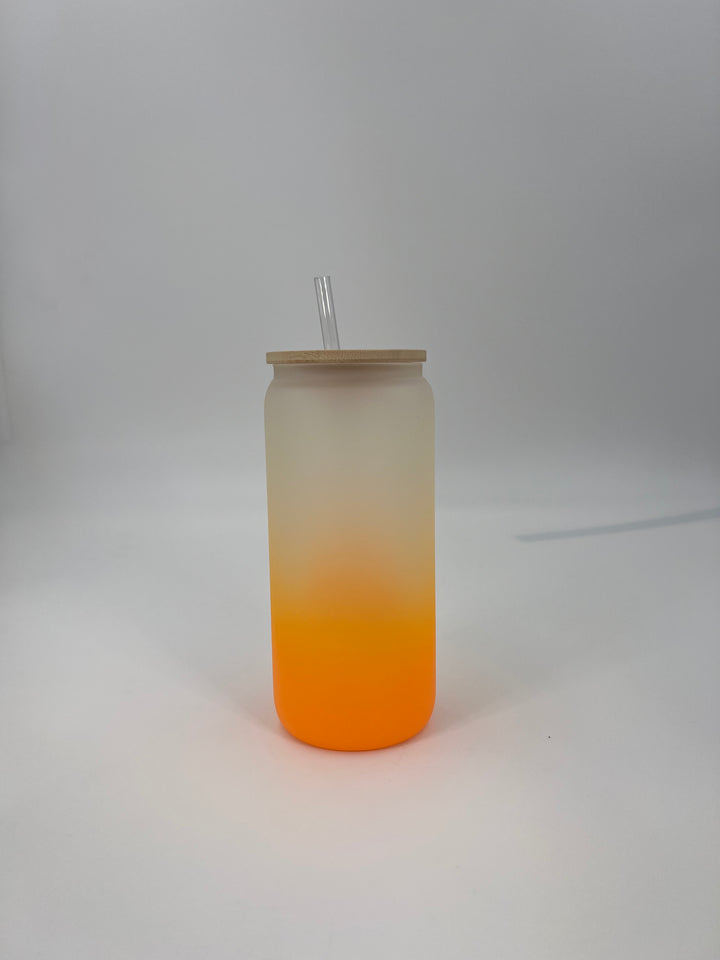 Sublimation Frosted Color Gradient Glass Beer Can 20 oz