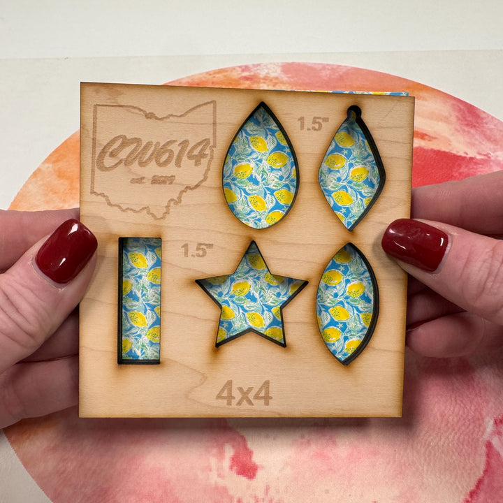 4" x 4" Pattern Acrylic Lemony