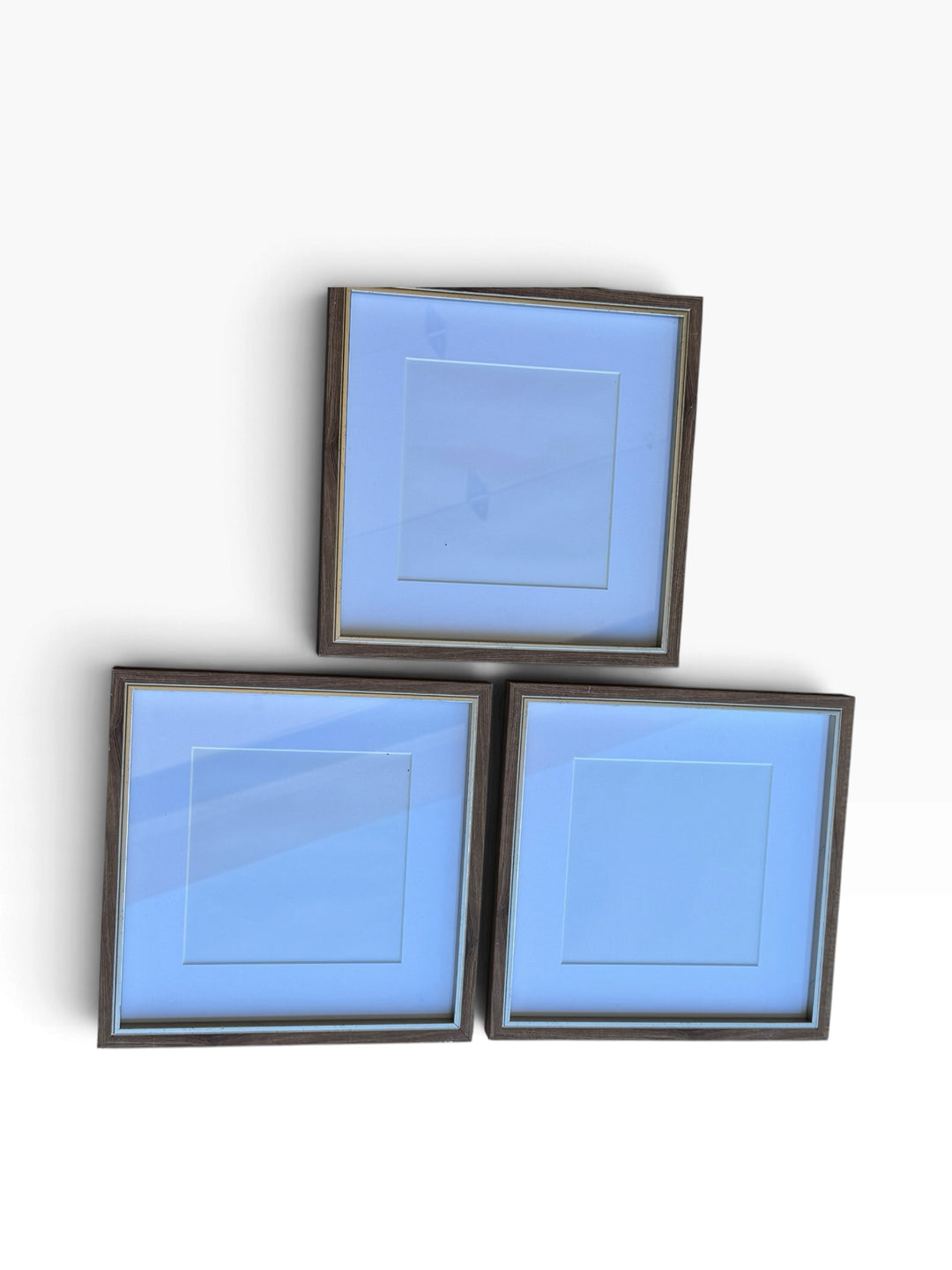Lot 56 – Wood-Tone Matted Frames with Gold Inner Edge, Set of 3