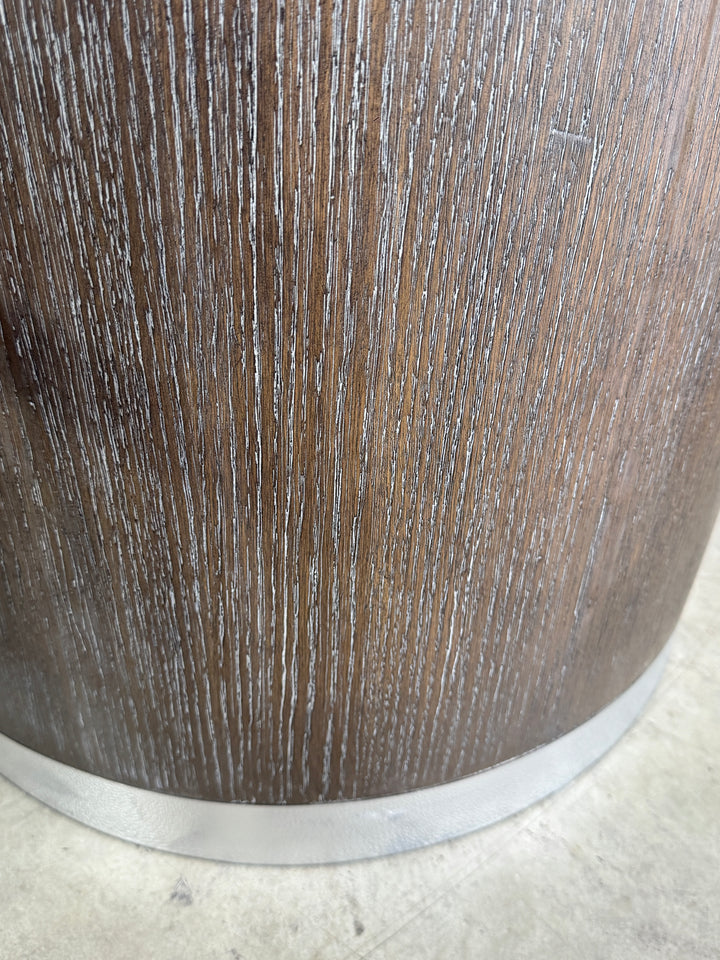 Modern Wood Drum Side Table