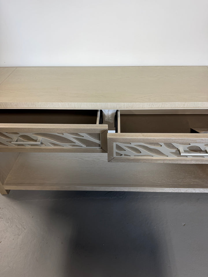 60″ Two-Drawer Console Table with Silver Accents