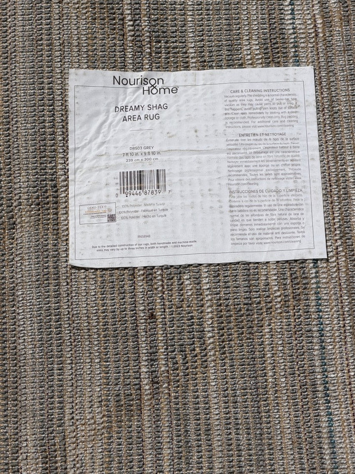 Nourison Dreamy Shag Grey Area Rug – 7'10" x 9'10" (8x10)