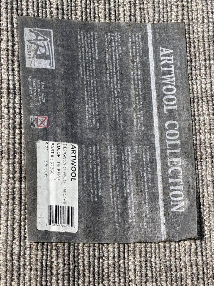 ART Carpet Artwool Dark Beige Wool Area Rug – 5' x 8'
