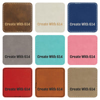 Laserable Leatherette 3" Square Patch with Adhesive