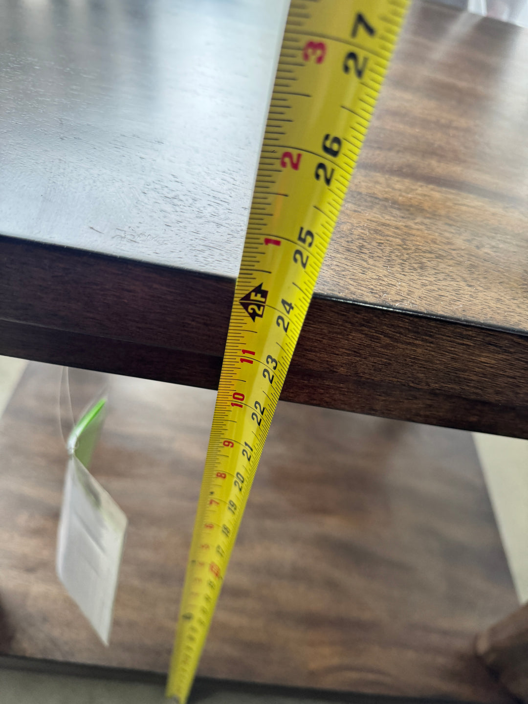 Dark Wood End Table With Lower Shelf