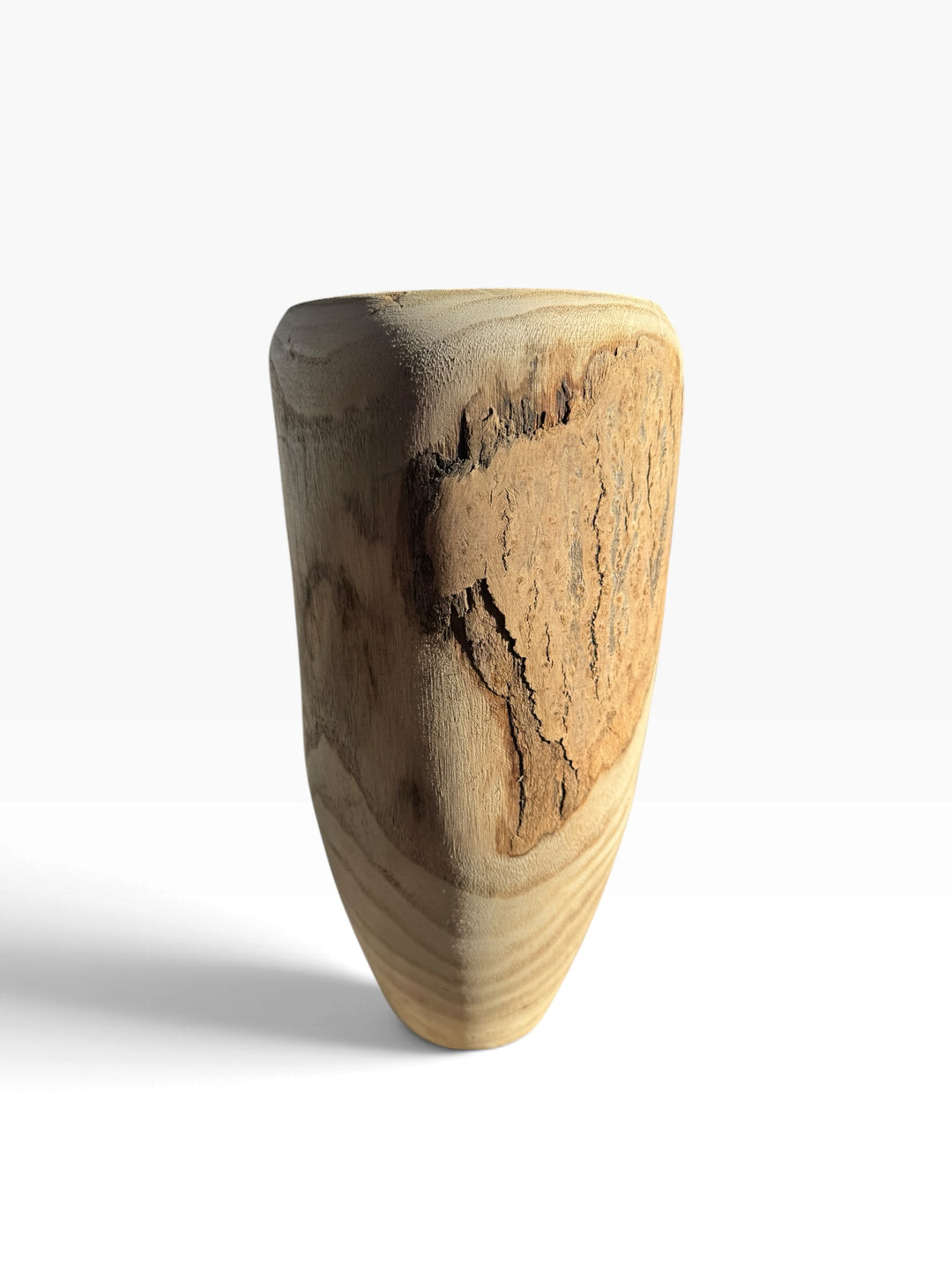 Lot 16 – Natural Paulownia Wood Live-Edge Tall Vase