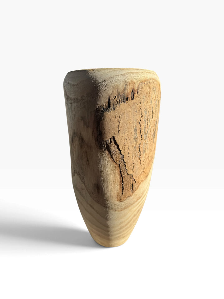 Lot 16 – Natural Paulownia Wood Live-Edge Tall Vase