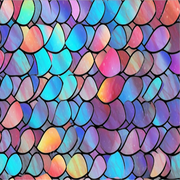 4" x 4" Pattern Acrylic Rainbow Mermaid