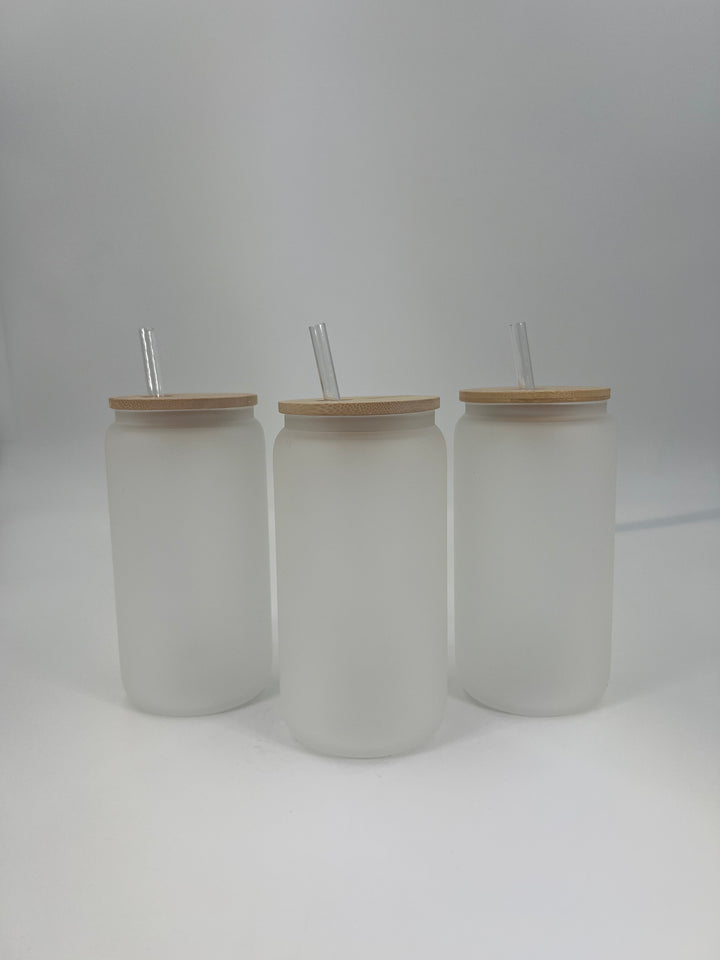 Sublimation Frosted Glass Beer Can 16 oz