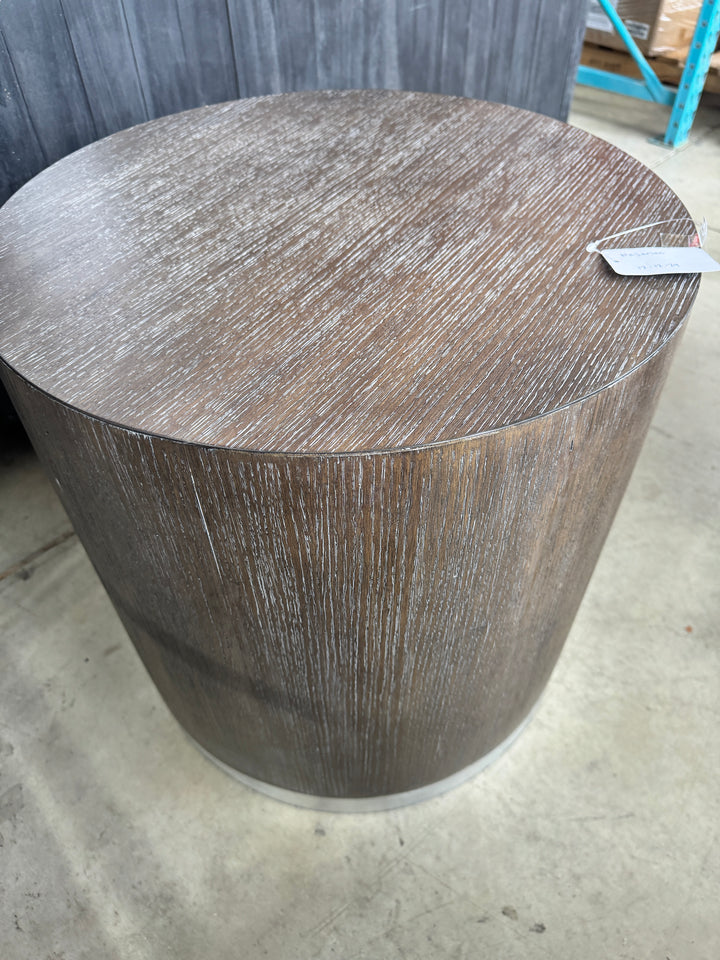 Modern Wood Drum Side Table