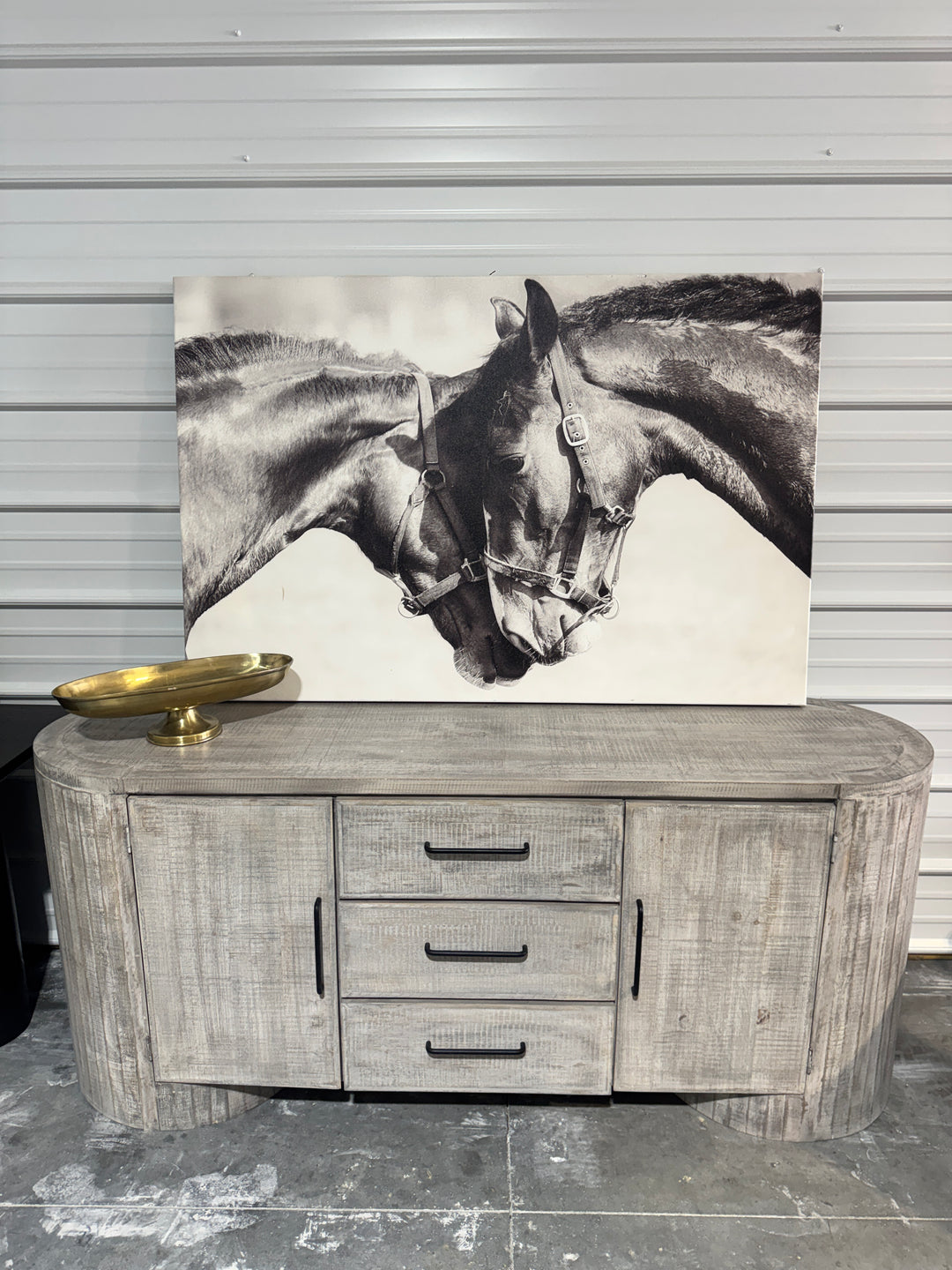 Art 06 – Two Horses Black & White Canvas — Gallery Wrap