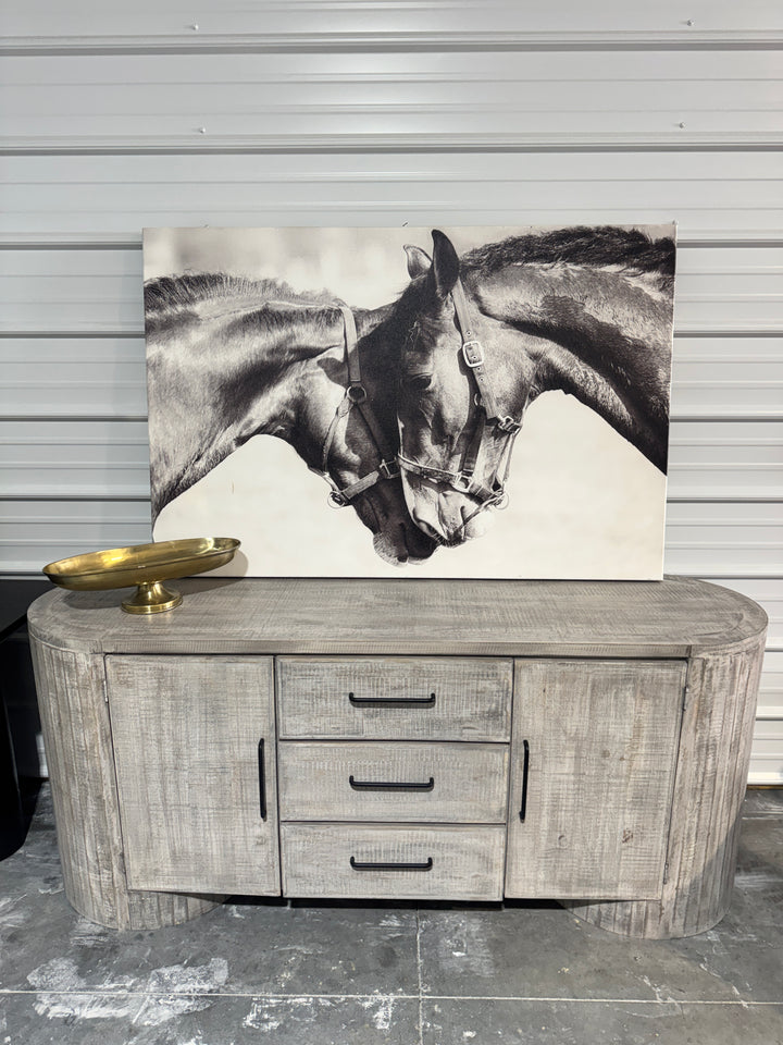 Art 06 – Two Horses Black & White Canvas — Gallery Wrap