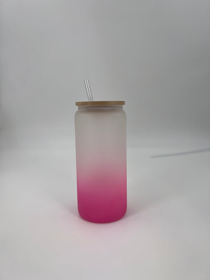 Sublimation Frosted Color Gradient Glass Beer Can 20 oz
