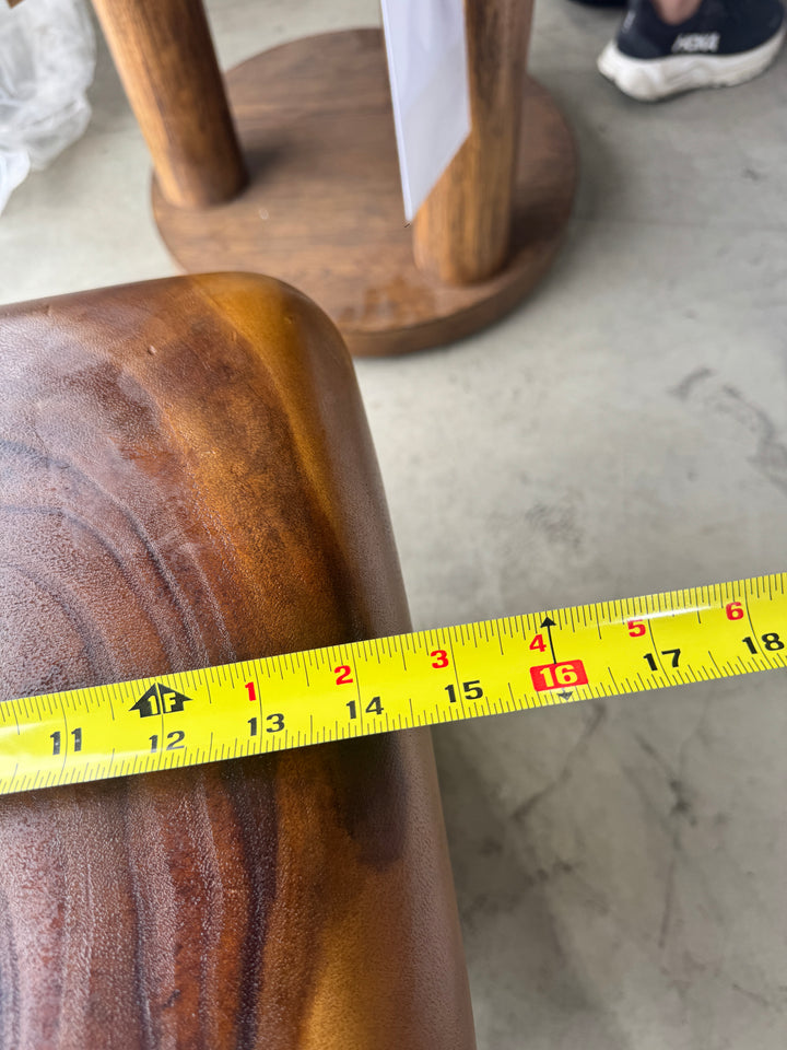 Carved Solid Wood Open Cube Side Table