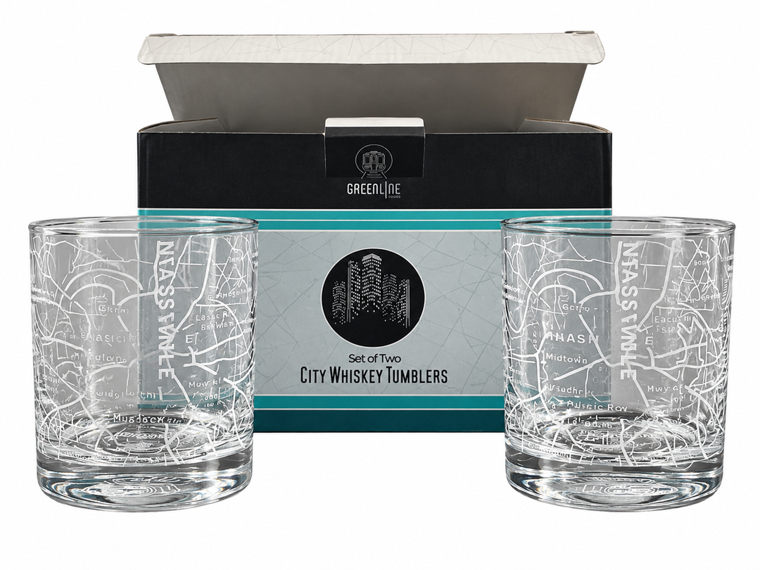 Lot 97 - Nashville Map Whiskey Glasses