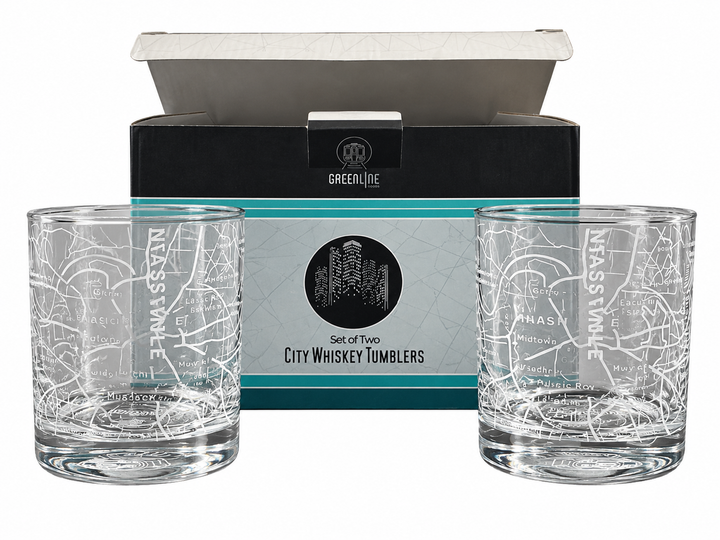 Lot 97 - Nashville Map Whiskey Glasses