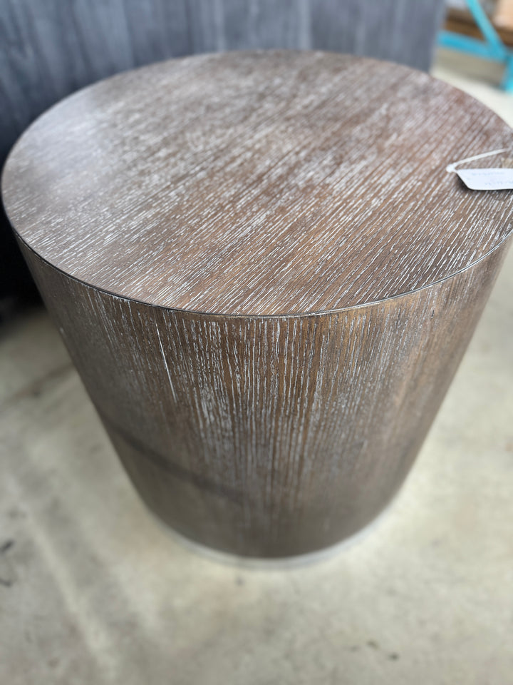 Modern Wood Drum Side Table