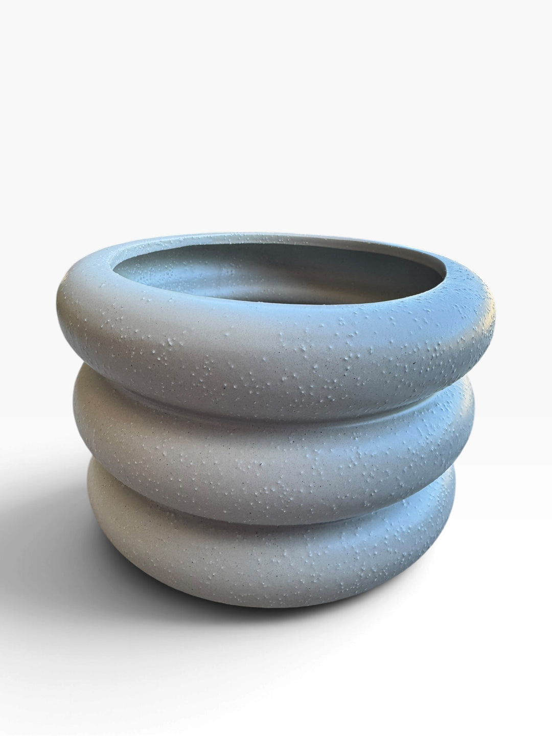 Lot 69 – Stacked Ring Bubble Ceramic Planter, Speckled Gray