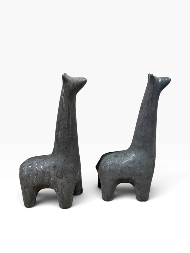 Lot 8 – Crate and Barrel Modern Gray Textured Ceramic Llama Figurines, Set of 2