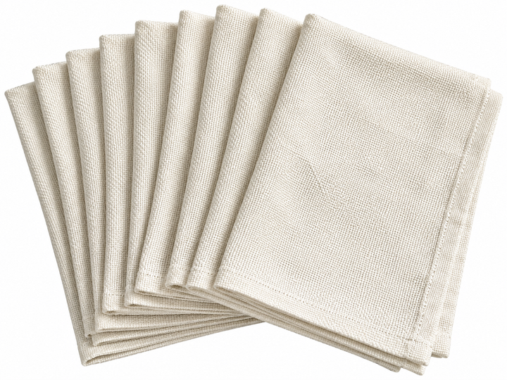 Lot 112 - Ivory Basket Weave Textured Dinner Napkin Set