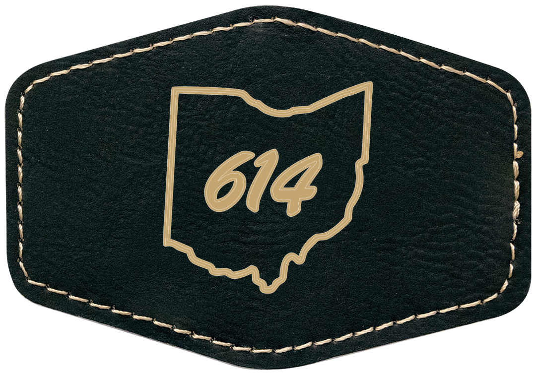 Laserable Leatherette 3.5"x2.5" Hexagon Patch with Adhesive- Perfect for engraving and crafting