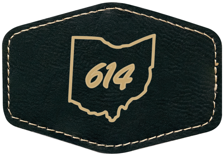 Laserable Leatherette 3.5"x2.5" Hexagon Patch with Adhesive- Perfect for engraving and crafting