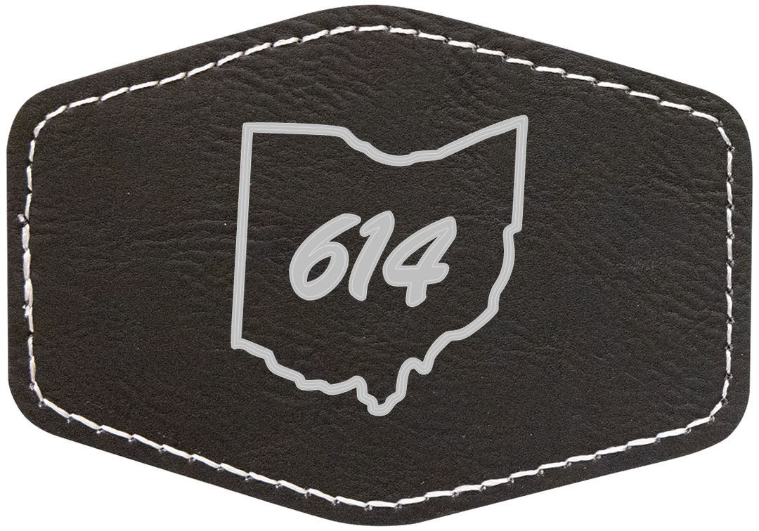 Laserable Leatherette 3.5"x2.5" Hexagon Patch with Adhesive- Perfect for engraving and crafting