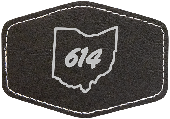 Laserable Leatherette 3.5"x2.5" Hexagon Patch with Adhesive- Perfect for engraving and crafting