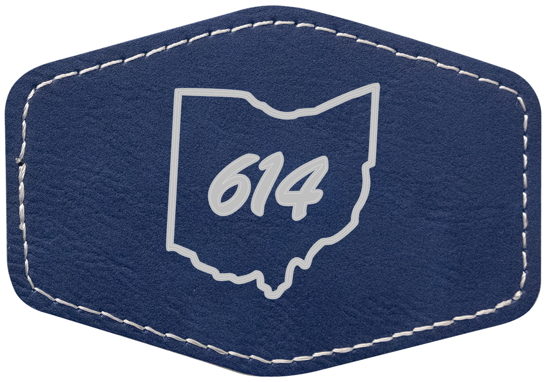 Laserable Leatherette 3.5"x2.5" Hexagon Patch with Adhesive- Perfect for engraving and crafting