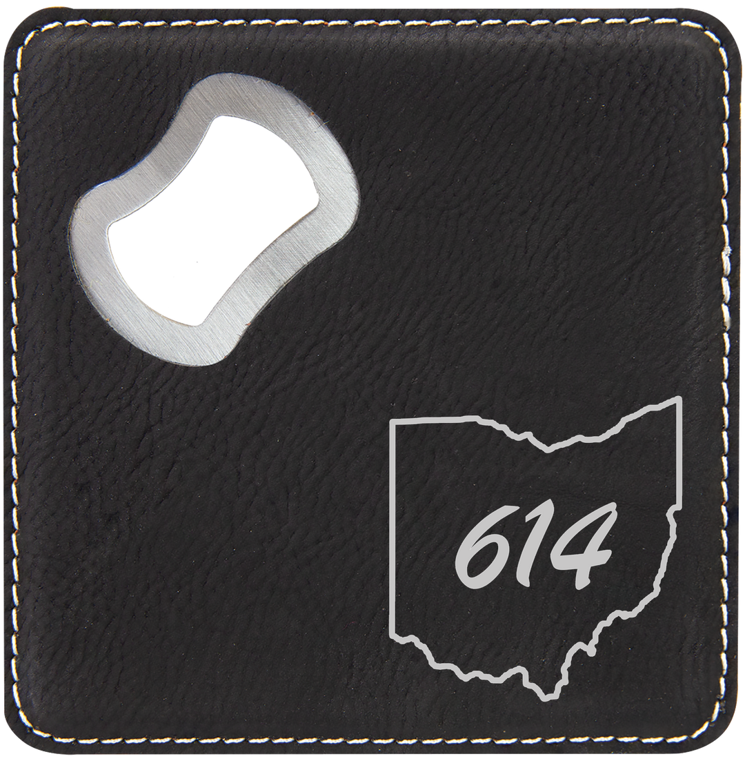 Leatherette Bottle Opener Coaster