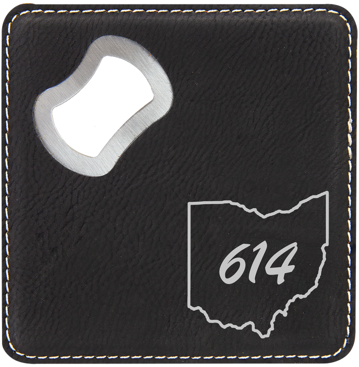 Leatherette Bottle Opener Coaster