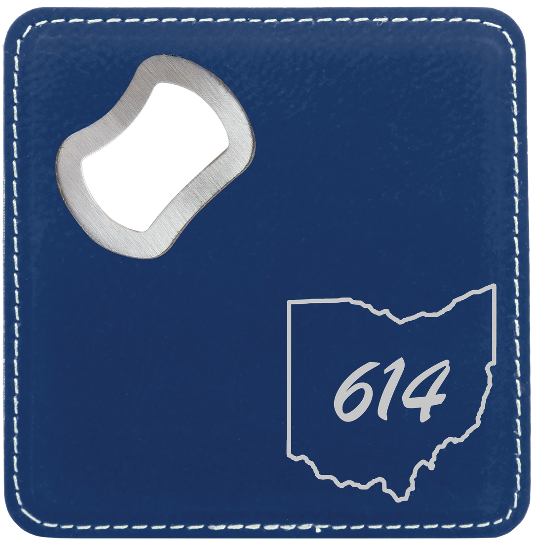 Leatherette Bottle Opener Coaster