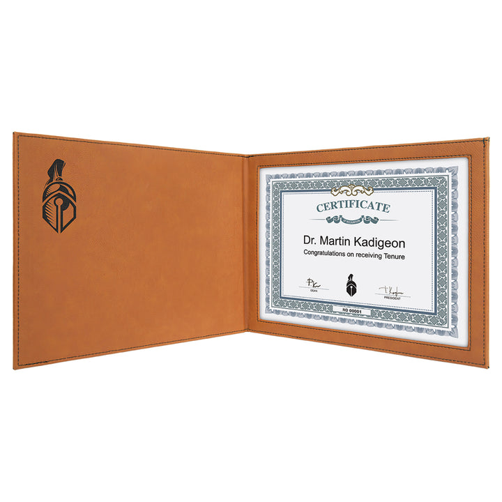 9" x 12" Leatherette Certificate Holder for 8 1/2" x 11"