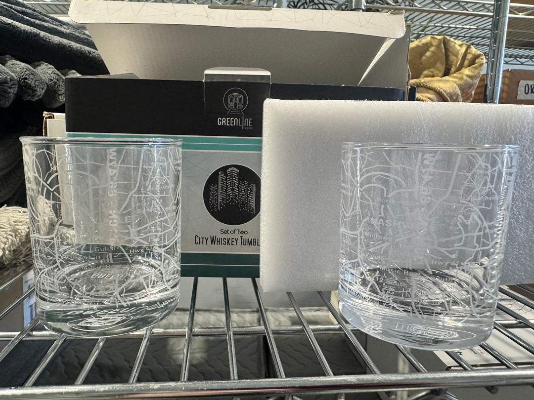 Lot 97 - Nashville Map Whiskey Glasses