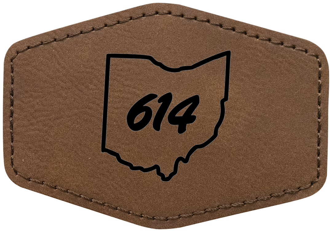 Laserable Leatherette 3.5"x2.5" Hexagon Patch with Adhesive- Perfect for engraving and crafting