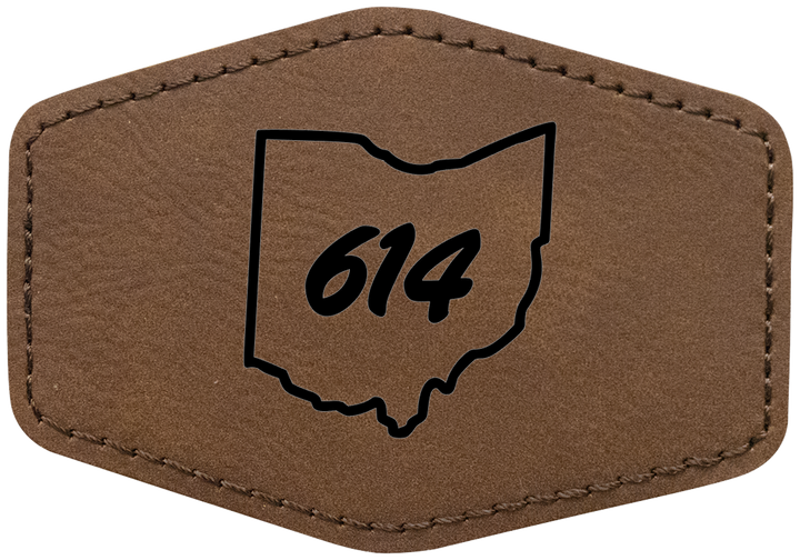 Laserable Leatherette 3.5"x2.5" Hexagon Patch with Adhesive- Perfect for engraving and crafting