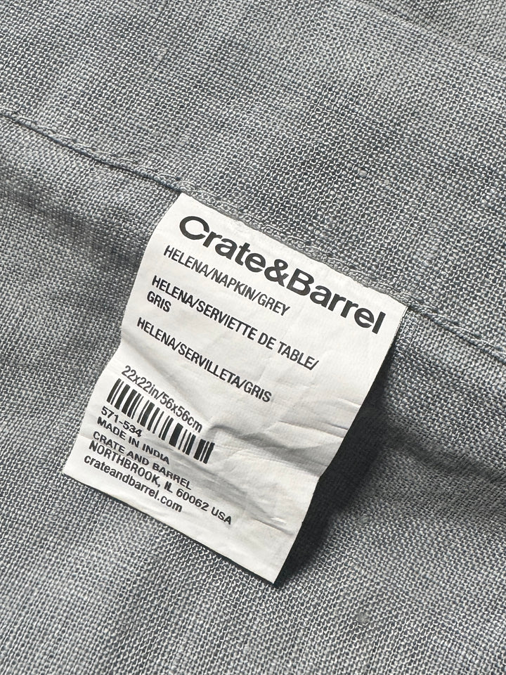 Lot 104 - Crate and Barrel Helena Gray Cloth Dinner Napkin Set