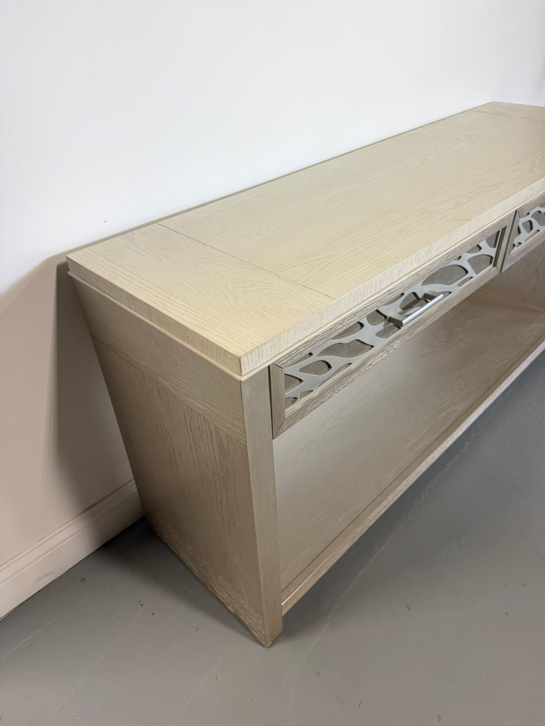 60″ Two-Drawer Console Table with Silver Accents