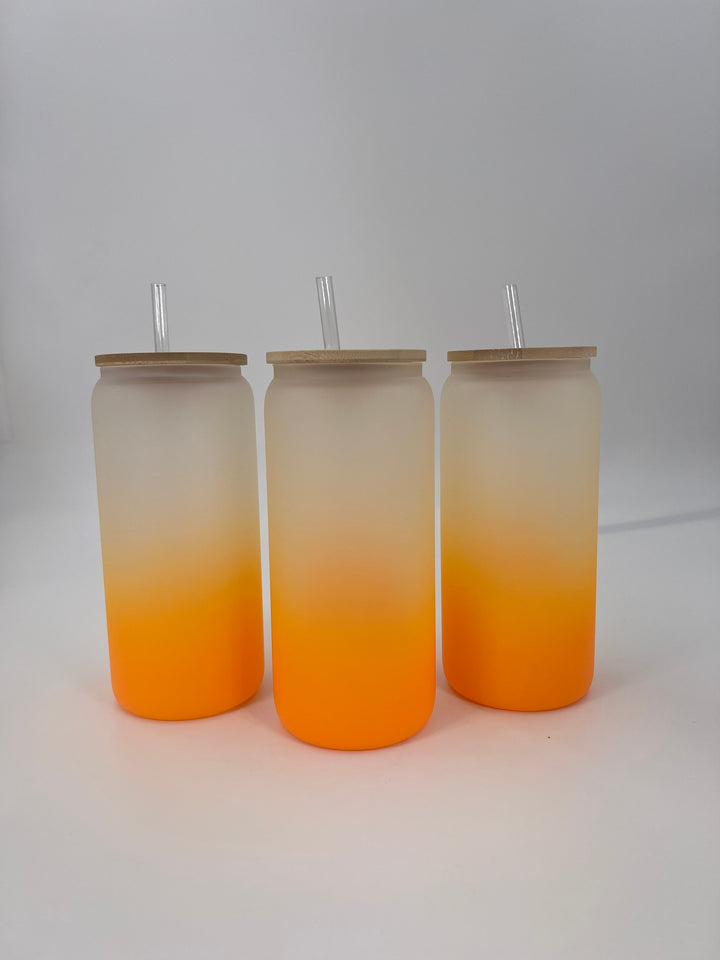 Sublimation Frosted Color Gradient Glass Beer Can 20 oz