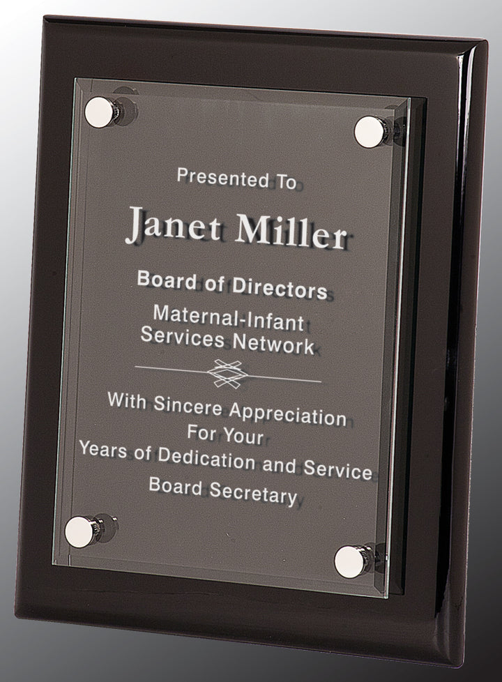 8" x 10" Black Piano Finish Floating Acrylic Plaque