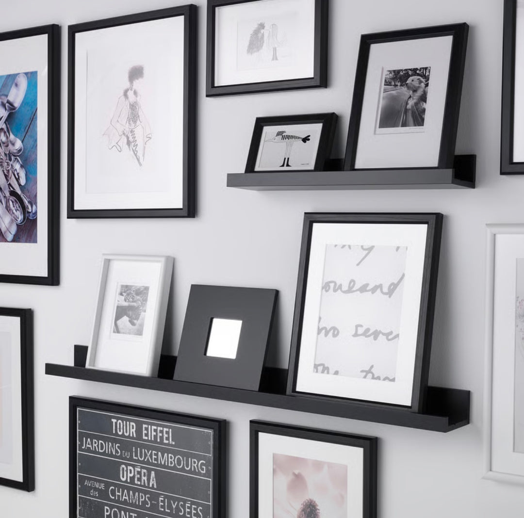 Lot 41 – Black Floating Picture Ledge Shelves, Set of 3