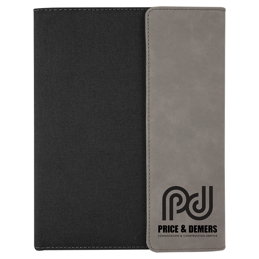 Gray / Black 7x9 canvas portfolio, personalized