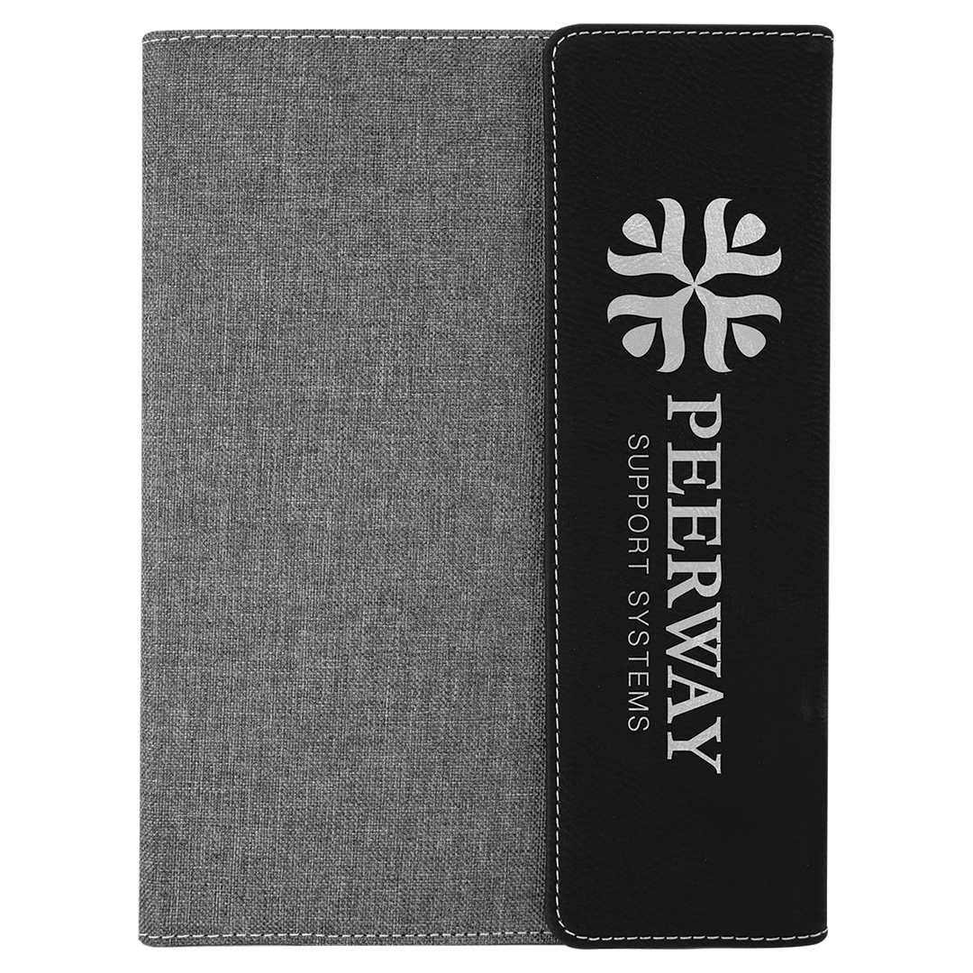 Black / Silver 7x9 canvas portfolio, personalized