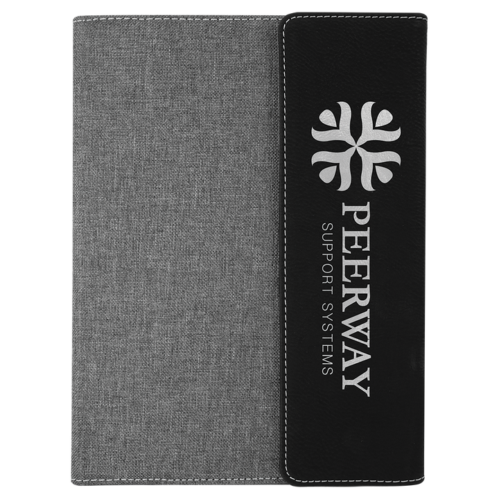 Black / Silver 7x9 canvas portfolio, personalized