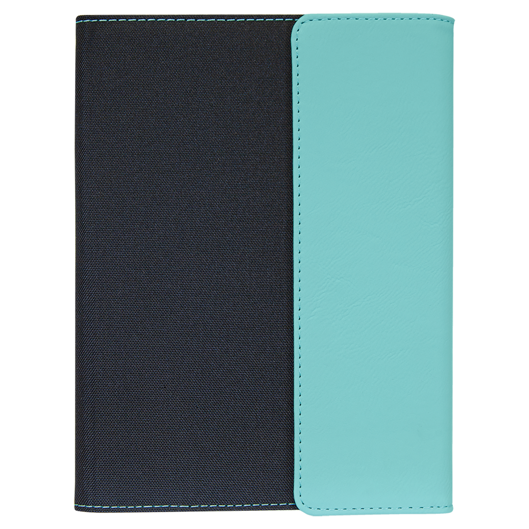 Teal / Black 7x9 canvas portfolio, blank