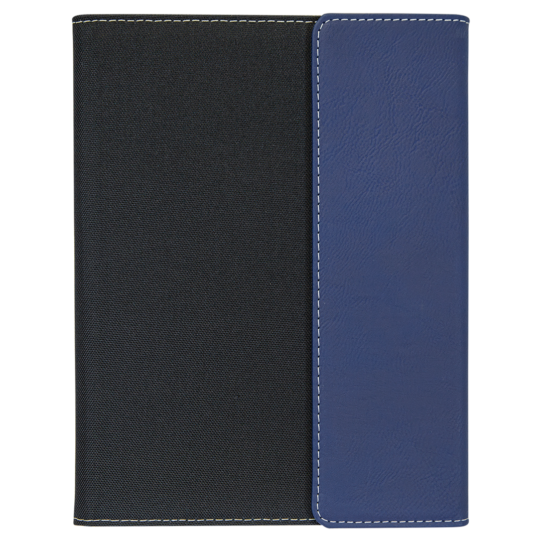 Blue / Silver 7x9 canvas portfolio, blank