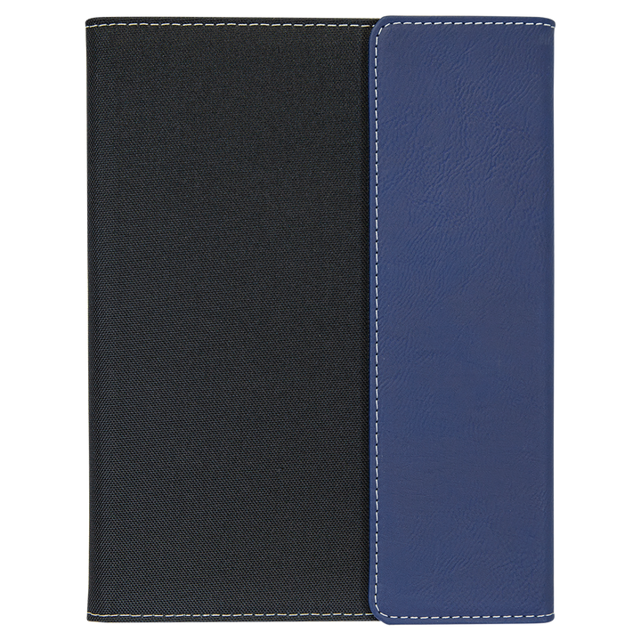 Blue / Silver 7x9 canvas portfolio, blank