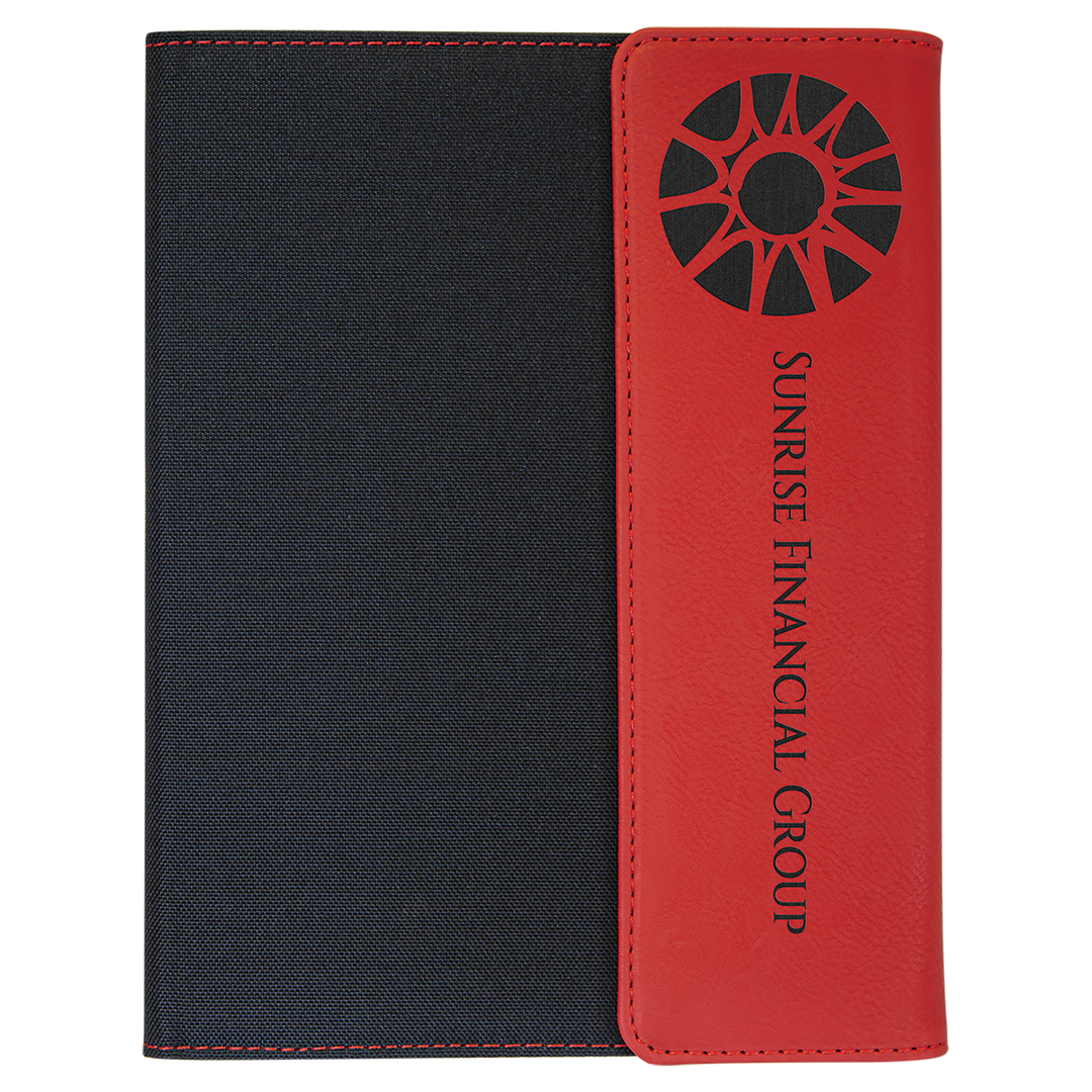 Red / Black 7x9 canvas portfolio, personalized