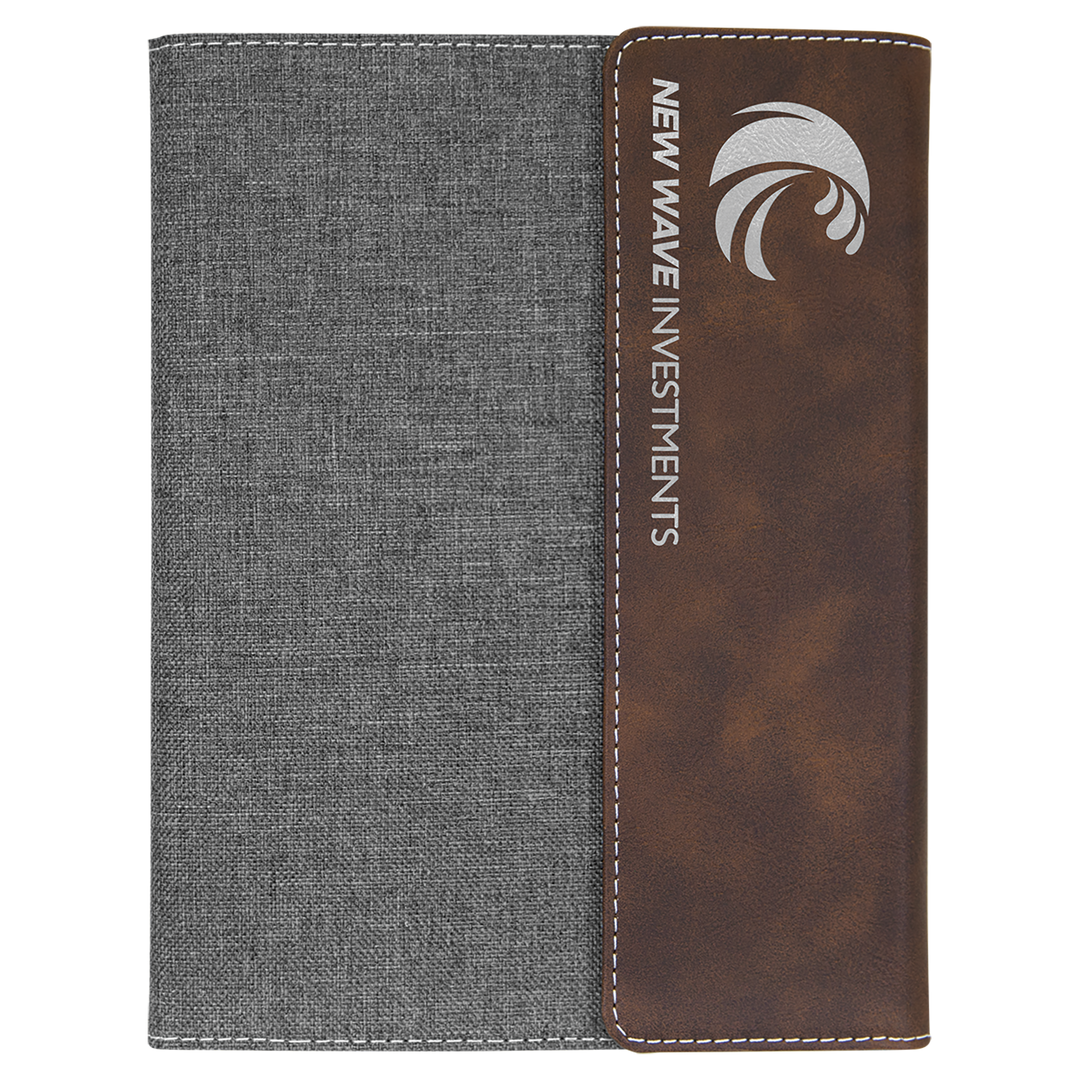 Rustic / Silver 7x9 canvas portfolio, personalized